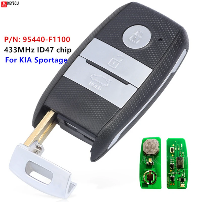 Keyecu для KIA Sportage 2018 2019 с Keyless Go Замена умный дистанционный ключ брелок от машины 433
