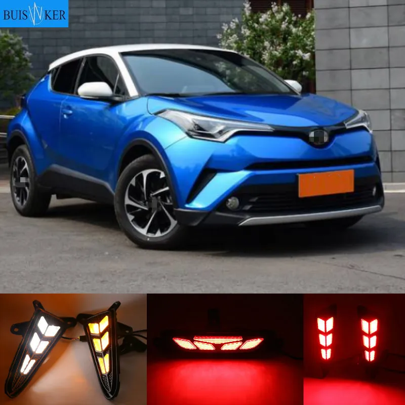 

LED DRL For Toyota C-HR CHR 2016 2017 2018 2019 Daytime Running Light Rear Tail bumper Fog Lamp Brake light Warning light