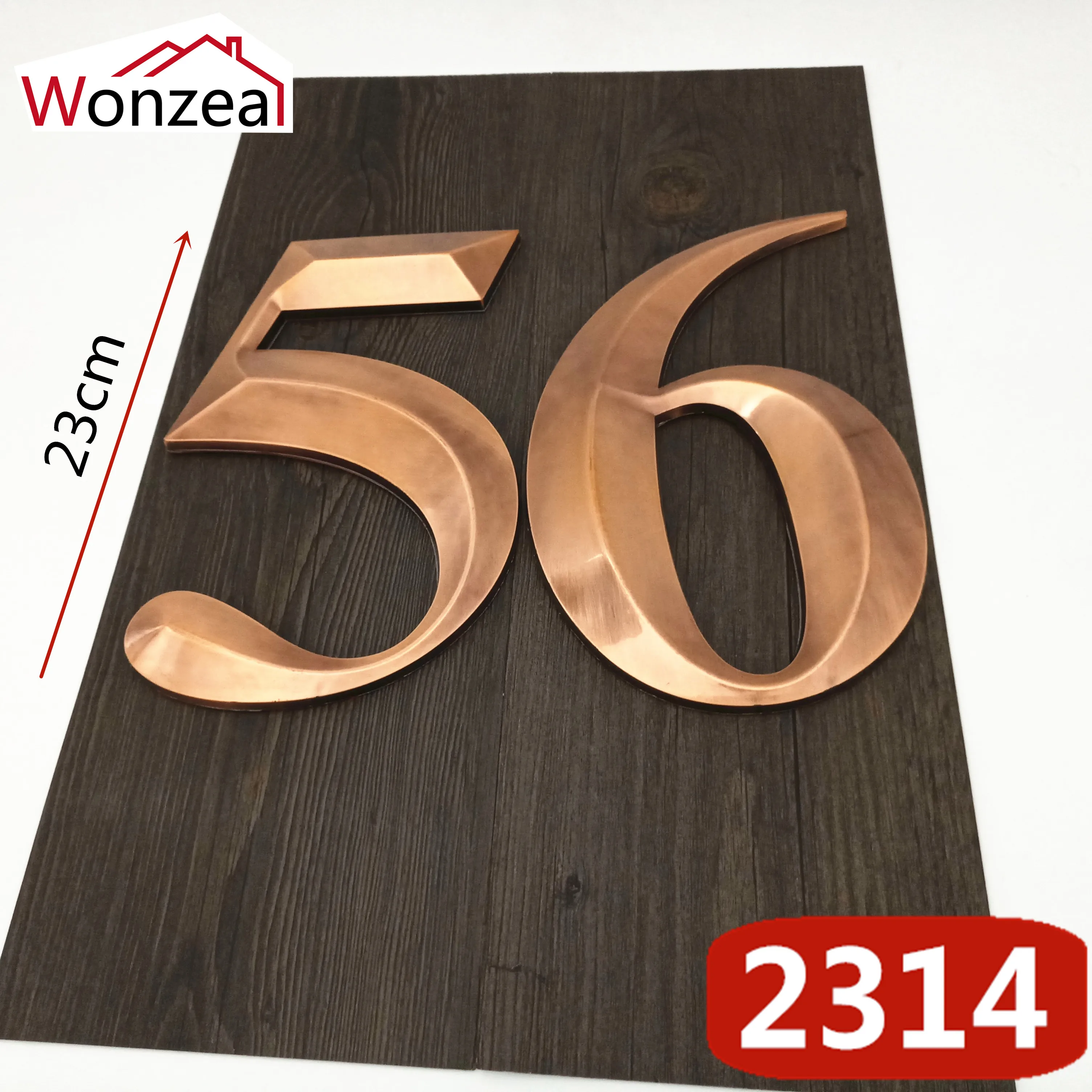 23cm Big Size 3D Digits Door Numeral Plate Plaque Sign Sticker With Self-adhesiv for door waterproof Plastic House Number