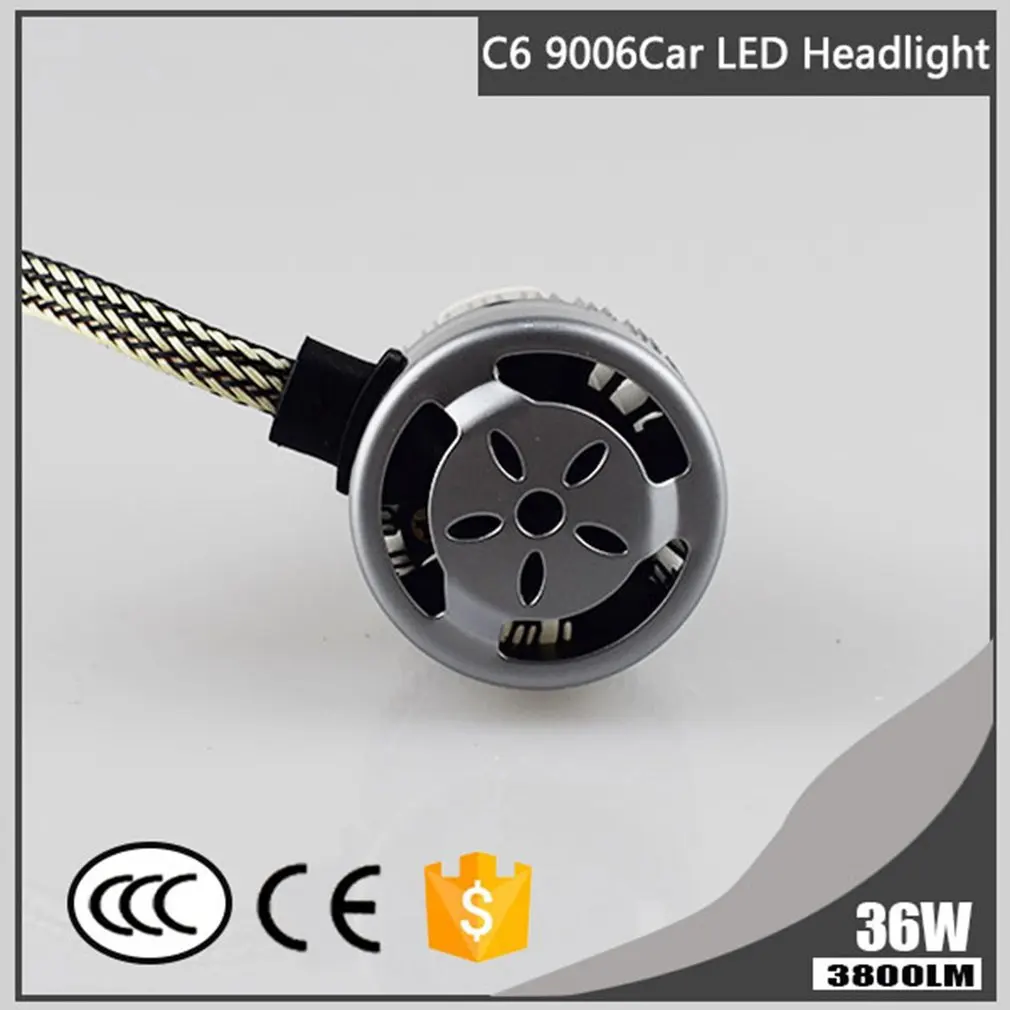 

2 Pcs Cree Cold White Light Led Headlight 6000K 36W 3800LM C6 COB High Power Headlight Car Hi/Lo Beam Auto Bulbs