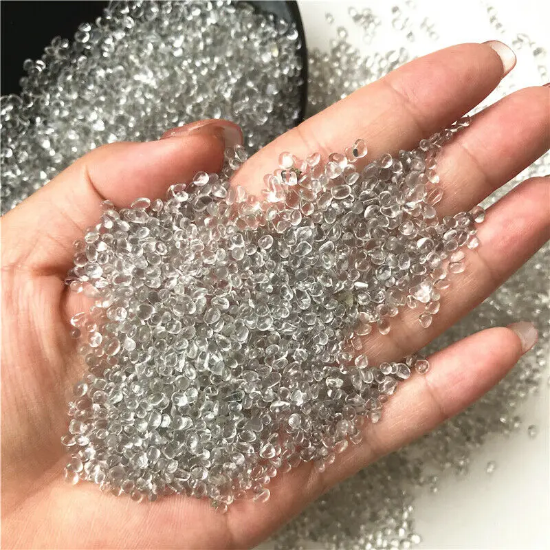 Drop Shipping 50g 2-5mm K5 White Glass Gravel Glaze Stone Rock Polished Aquarium Specimen Quartz Crystals | Дом и сад
