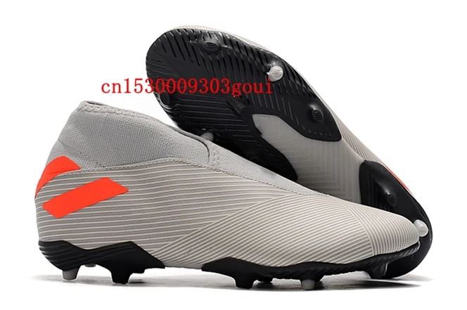 

2020 mens soccer cleats Outdoor soccer shoes High Top FG football boots Tacos de futbol leather