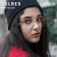 felres women tr90 frame optical glasses square anti blue light eyewear ladies translucent retro clear lens glasses f2018