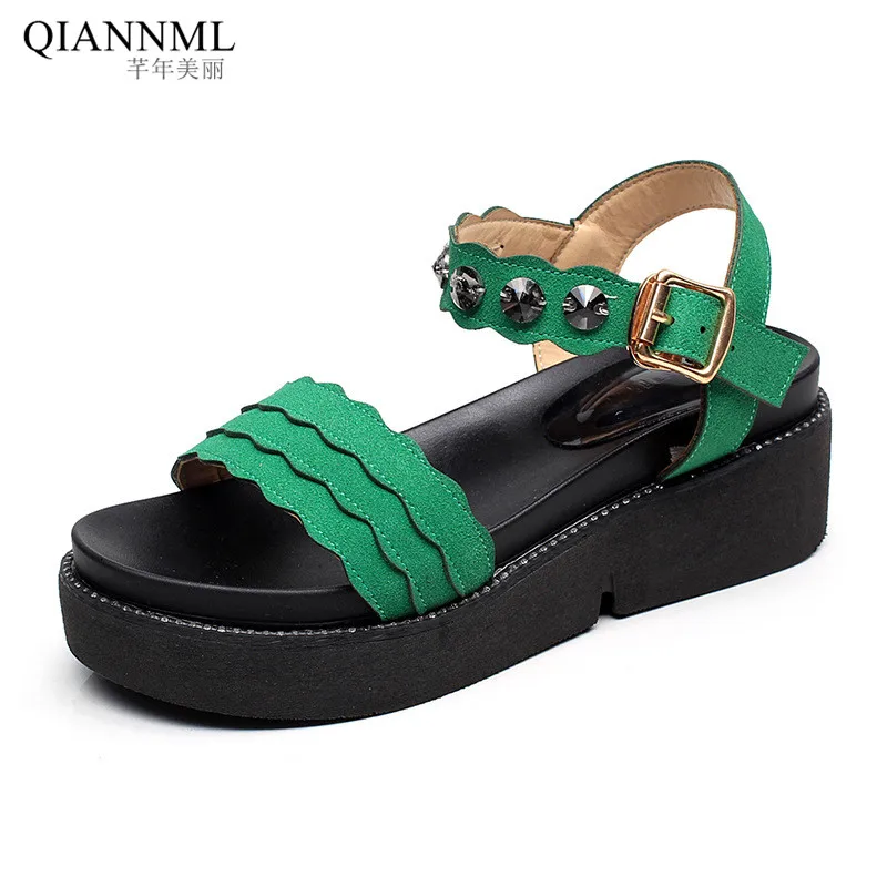 Сандалии женские на платформе повседневные босоножки плоской подошве пляжные