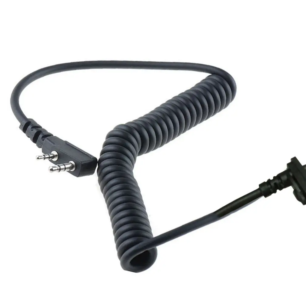 

DIY K головка 2 pin 4 провода микрофон динамик кабель пружинная линия для Baofeng UV5R UV-5R для Kenwood TK370 Walkie Talkie
