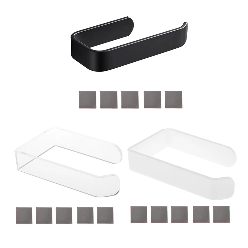 

Wall Toilet Paper Holder Suction Stick On Self Adhesive Roll Paper Rack No Pounching Bathroom Towel Room Acrylic Holder