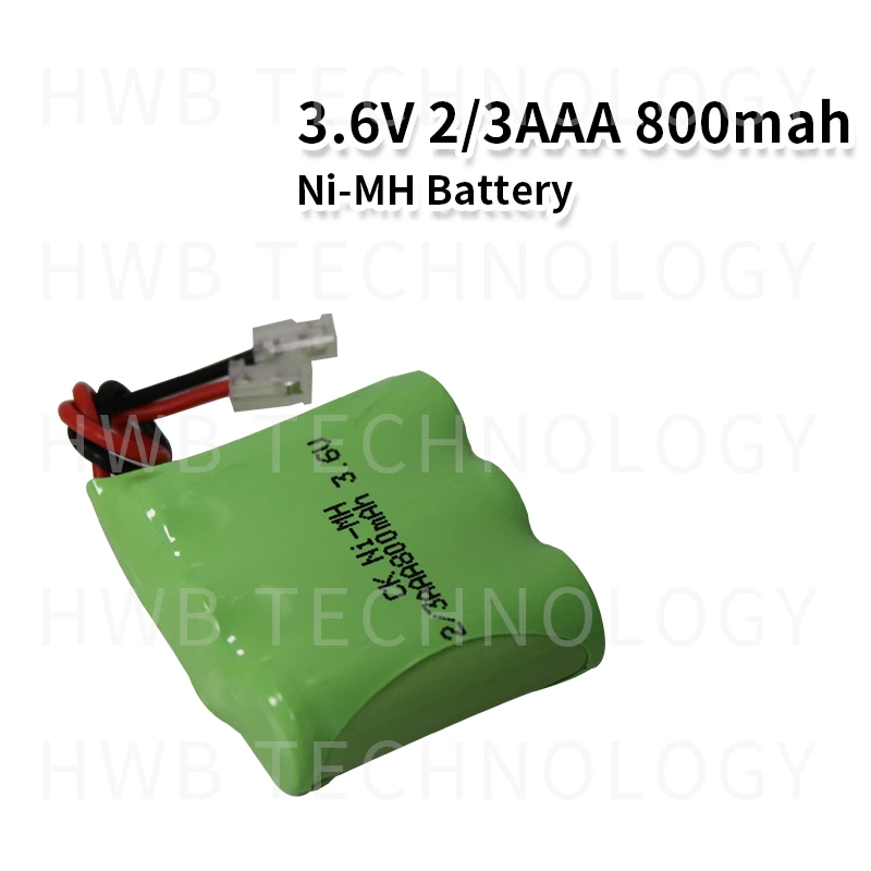 Новый перезаряжаемый Ni-MH аккумулятор 2 шт./лот 2/3AAA 3 6 В 800 мАч 2/3 AAA с разъемом для