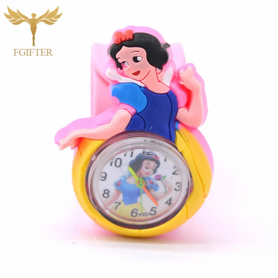 Hot Girls Princess Watches Pink Rubber Cinderella Watch for Kids Girl Plastic Quartz Wristwatch Children's Gift