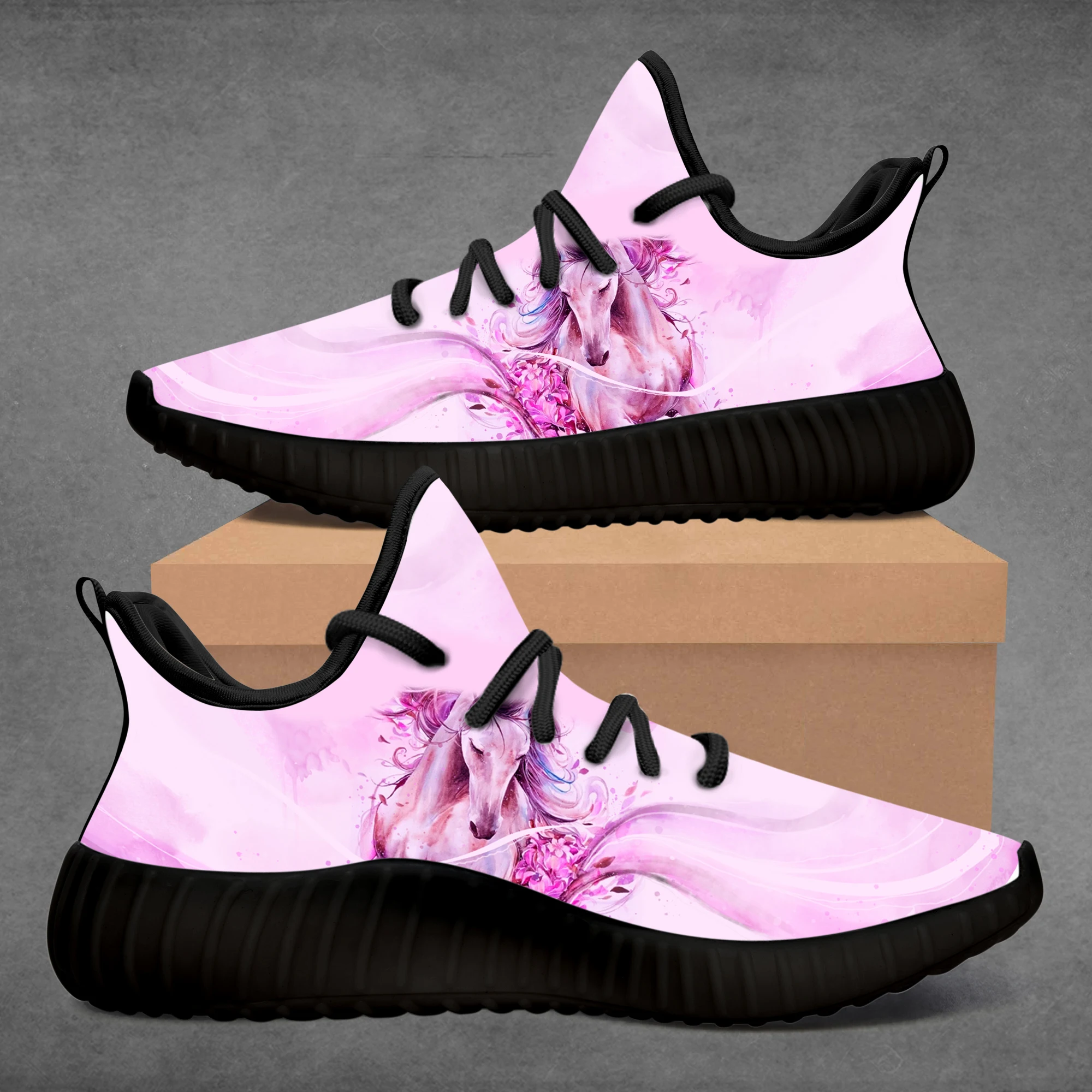 

2020 Men Women's Custom Sneaker Running Horse Logo Sports Shoes