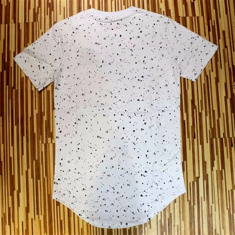 New men ss Sik Silk Kanye West splash ink T shirt mens casual hip hop irregular cut zipper short-sleeved T-shirt top 4 colors | Мужская