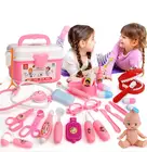 Семейная Игрушка сделай сам из акустооптического волокна, Детская кукла врача без одежды, набор игрушек, имитация медицинских инструментов, ящик для инструментов, подарок на день рождения для детей, 39 шт.