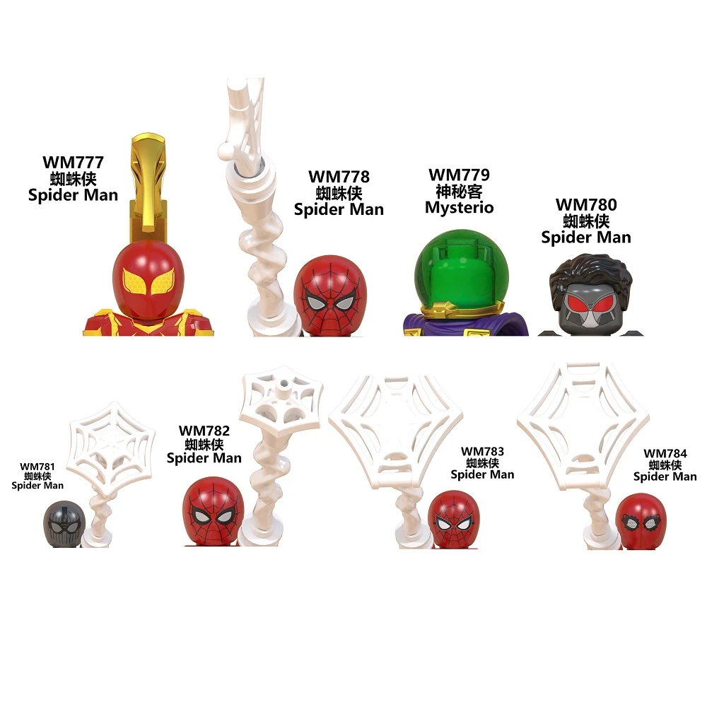 Супергерой черный удивительный паук тарерио человек с броней строительные блоки