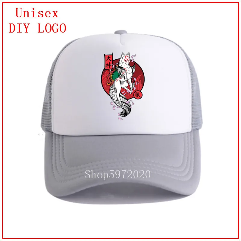 Japan Kanji White Wolf God Basdball Cap Unisex Adjustable Hip Hop Sun Hats Costume women beach visor hats caps men | Аксессуары для