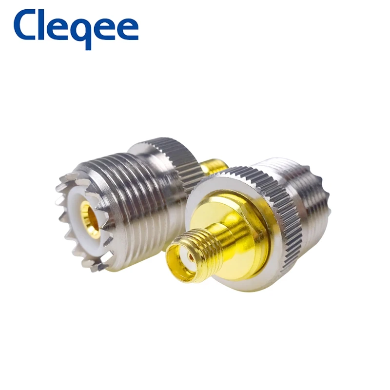 Cleqee 1 шт. SMA Гнездовой к UHF гнездовой адаптер RF коаксиальный разъем SO-239 SO239