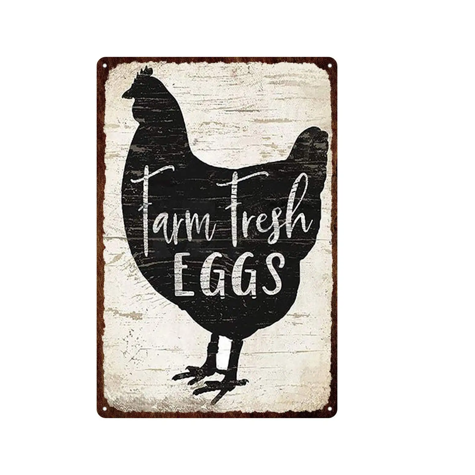 

Vintage Style Fresh Eggs Metal Tin Sign Farm Metal Plate Chicken Coop Shabby Plaque Bar Pub Restaurant Wall Covering Creative