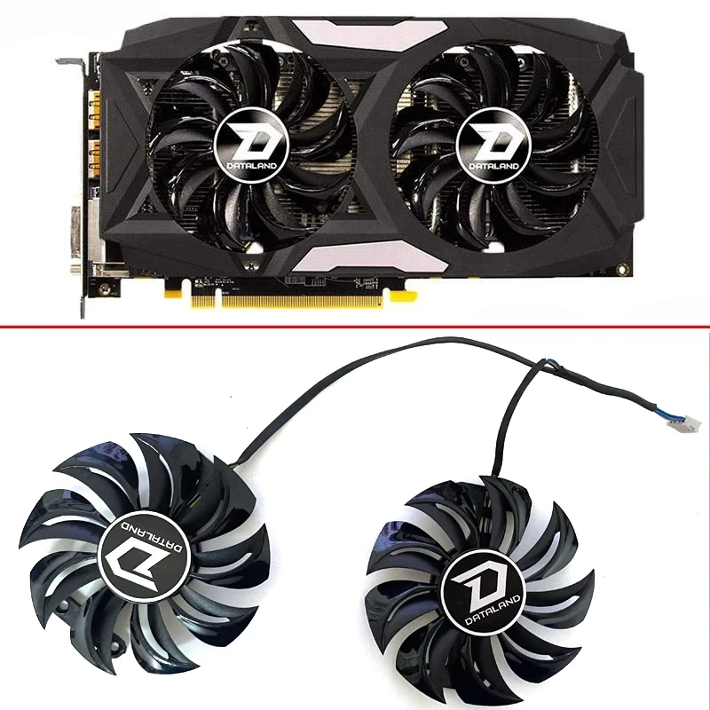 2 шт. охлаждающий вентилятор для видеокарт Radeon Red Dragon AX RX 480 470 580 | Компьютеры и офис