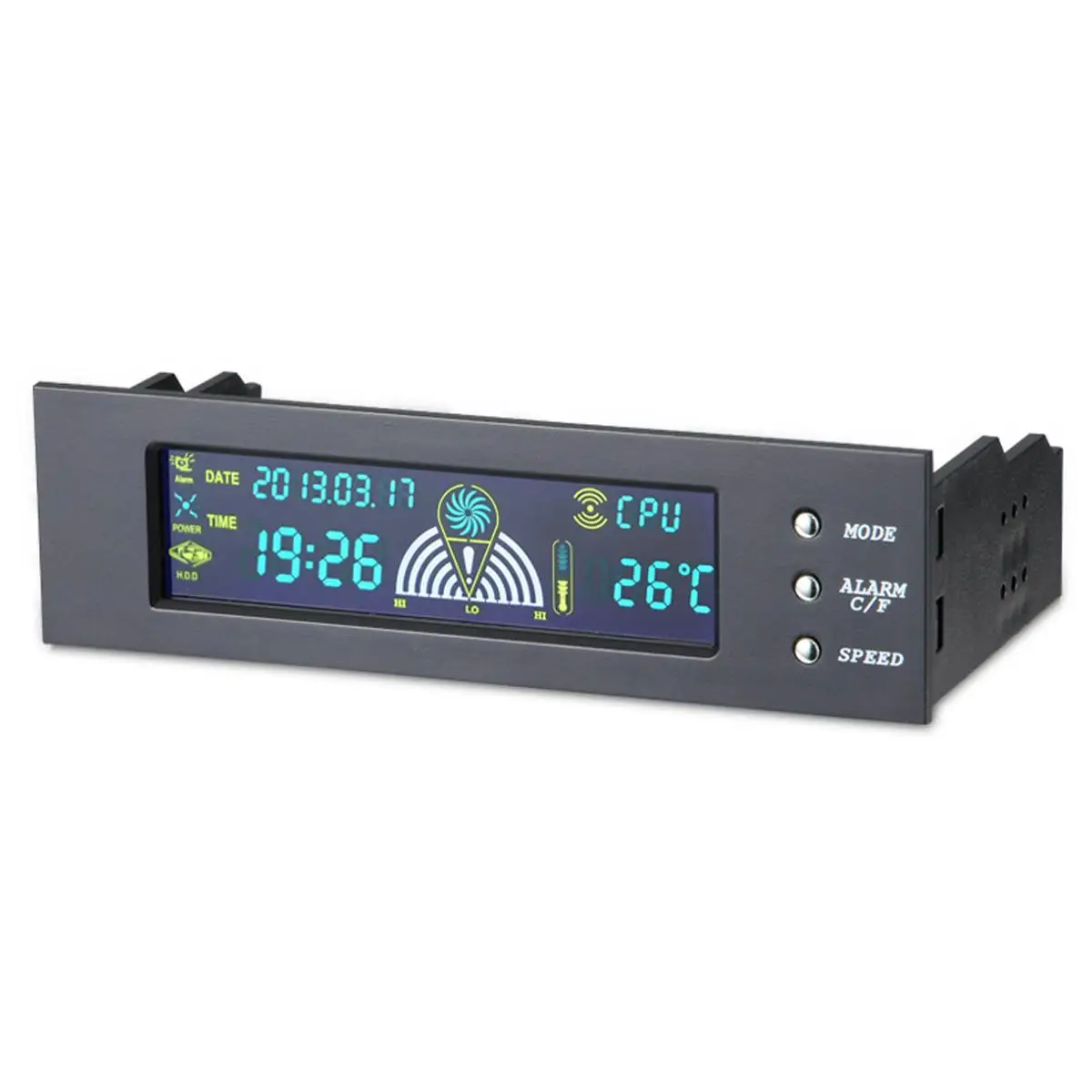 

5.25inch Fan Speed Controller Bay Front LCD Panel 3 Fan Speed Controller CPU Temperature Sensor CPU / HD / SYS temperature probe