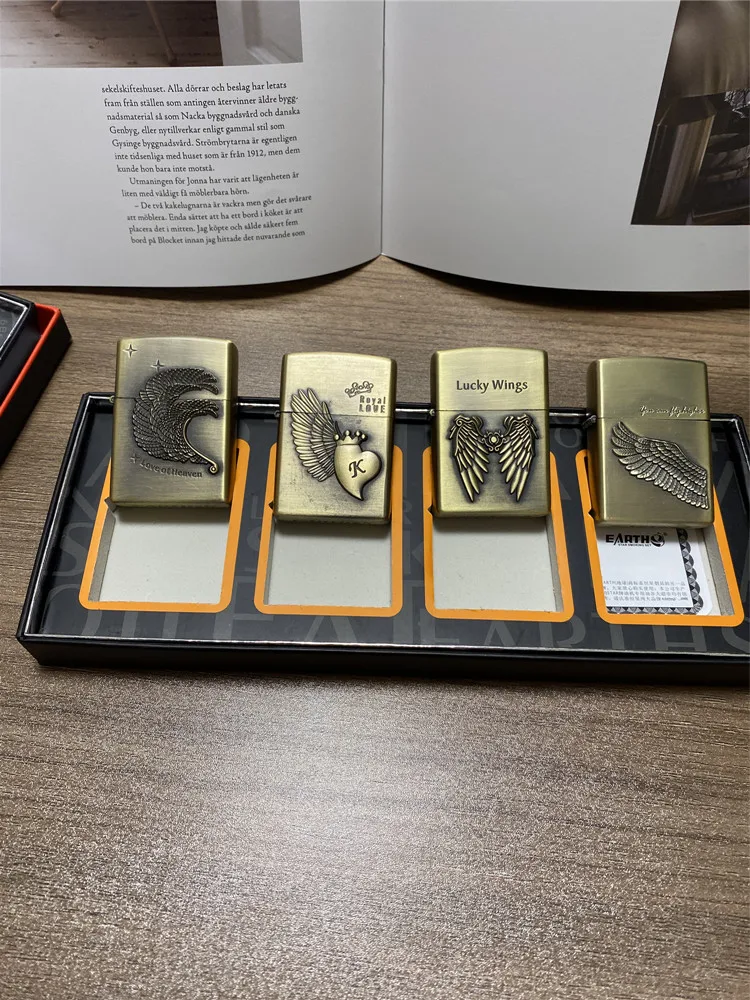 Набор керосиновых зажигалок мужские гаджеты в стиле ретро с искусственной кожей