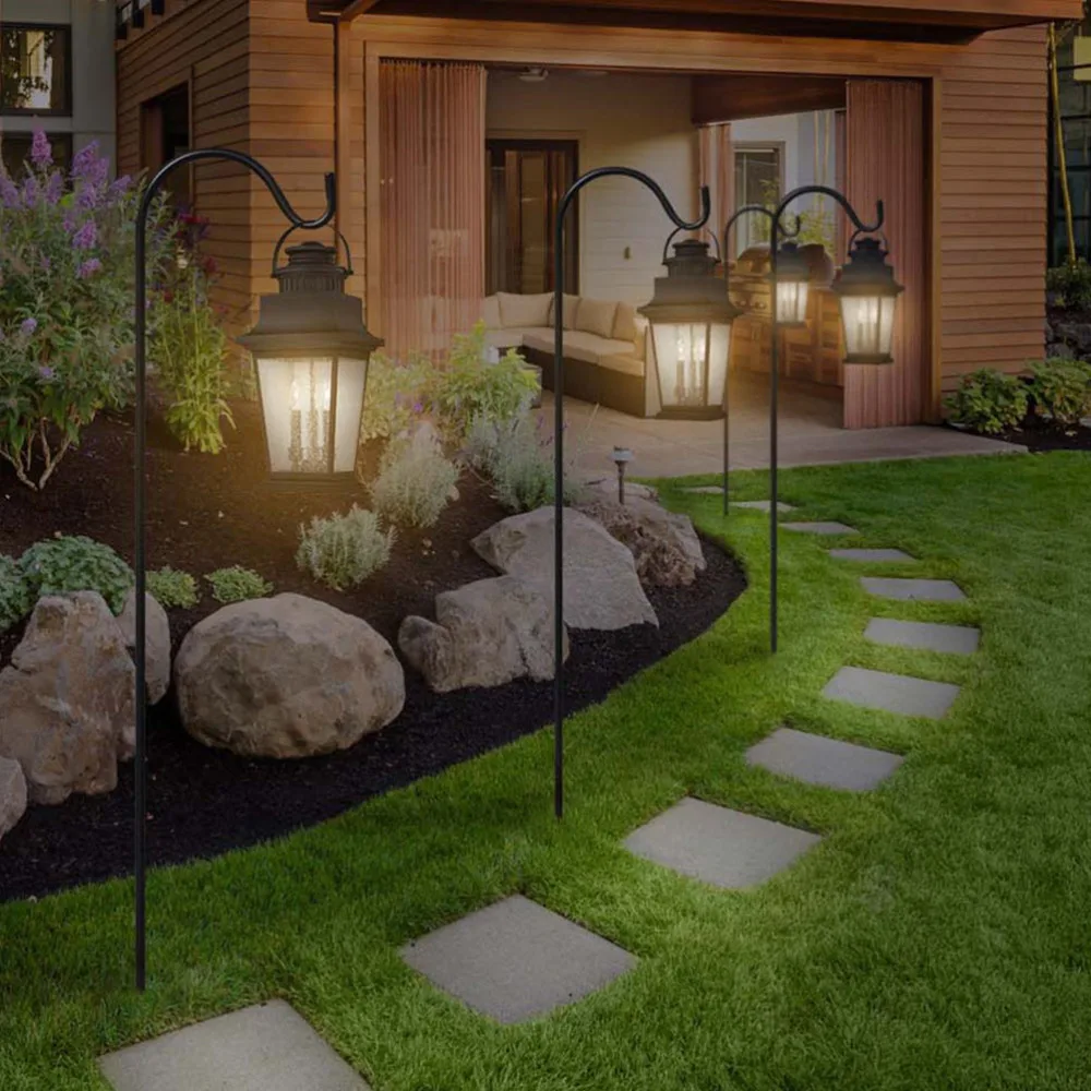 

6pcs Shepherd Hooks Iron Hook Garden Ground Rod Handicraft Stand Hanger