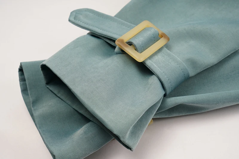 

[EAM] Loose Fit Khaki Double Breasted Big Size Jacket New Lapel Long Sleeve Women Coat Fashion Spring Autumn 2021 1DD7876