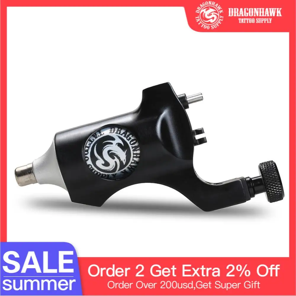 1 шт. роторная тату машина Dragonhawk пистолет мощный тихий двигатель питания Лайнер и