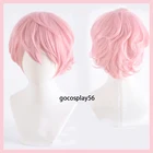 Термостойкий синтетический парик Touken Ranbu Online Akitatoushirou для косплея, Короткие вьющиеся волосы для Хэллоуина для взрослых, милая Лолита