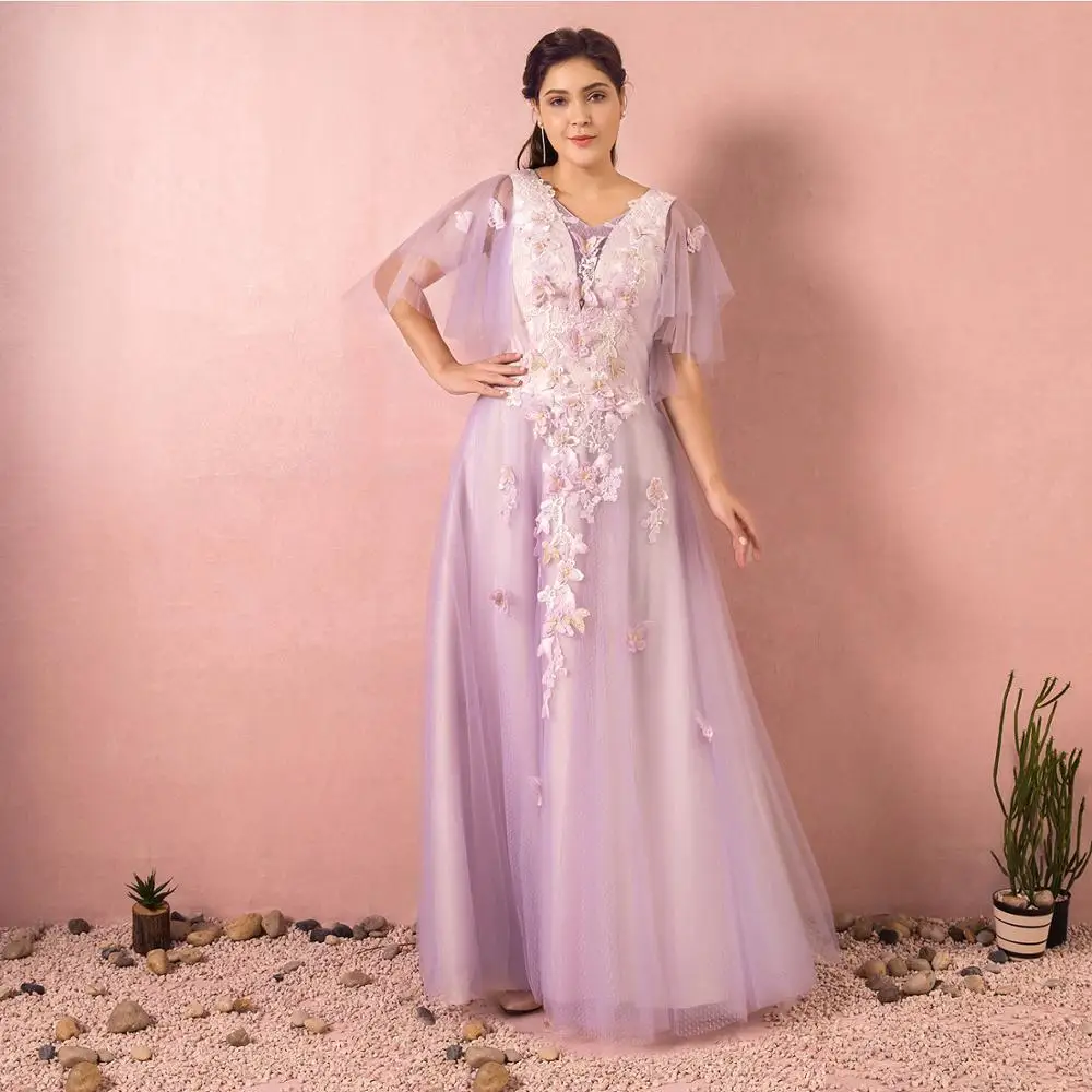 A Line v образным вырезом длиной до пола кружевное платье подружки невесты с