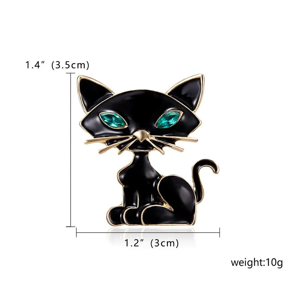 Cat3 Ринху живой Кот Рождество маленький олень черепаха Сова собака лягушка животное броши для вечерние Кристалл Эмаль шпильки Женские ювелирные значки - Окраска металла: Cat3