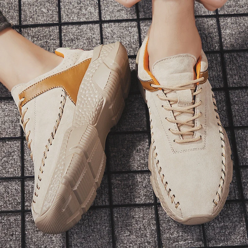 

Vintage Sneakers Korean Sneakers Men Athletic Shoes Platform 2020 Men's Winter White Leather Hightop Fashionable Sports High