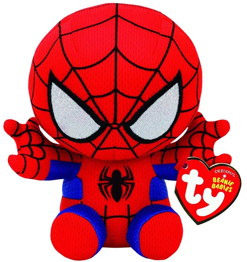 Spiderman Ty Beanie для малышей, серия супергероев Marvel, Железный человек, Человек-паук, Халк, Черная пантера, плюшевая игрушка, детский подарок, 15 см - Цвет: Spiderman