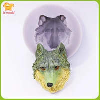 2020 new wolf head silicone mold cameo wolf skull flexible crafts resin clay silicone mould