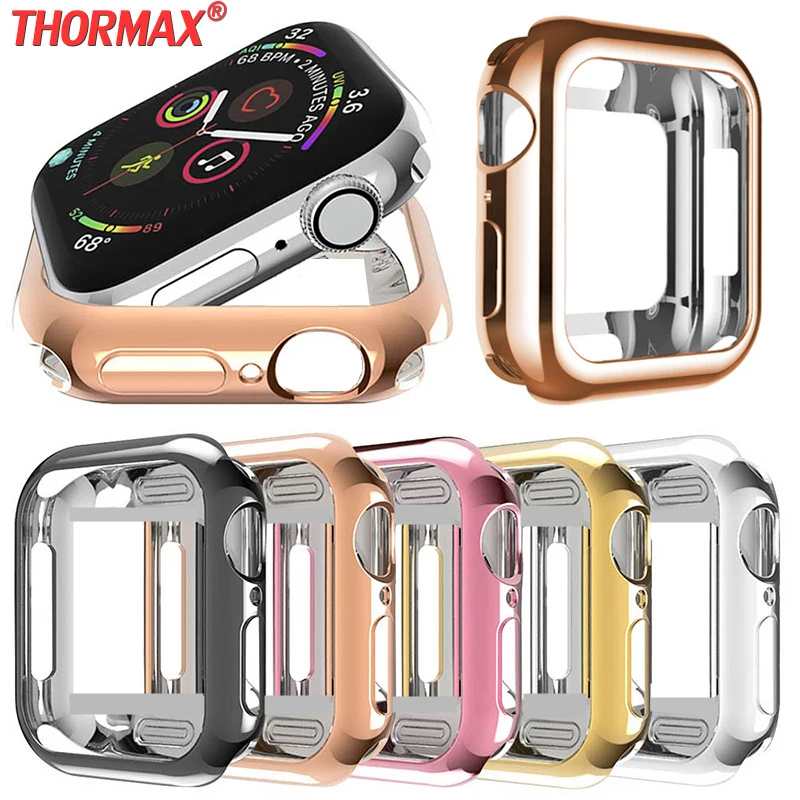 Мягкий чехол для часов из ТПУ Apple Watch защитный бампер 40 мм 44 38 42 Прочный аксессуары