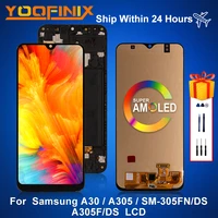 6 4super amoled for samsung galaxy a30 2019 lcd sm a305f sm a305fn display assembly replacement parts for samsung a305 lcd