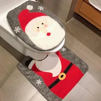 christmas toilet dec santa claus bathroom mat christmas toilet seat cover merry christmas decor for home 2022 noel natal goods