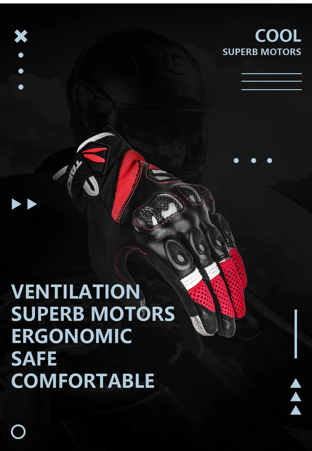 Дышащие мотоциклетные перчатки с сенсорным экраном Luva Motoqueiro Guantes Защитное снаряжение инструмент короткие нескользящие перчатки для мотокросса