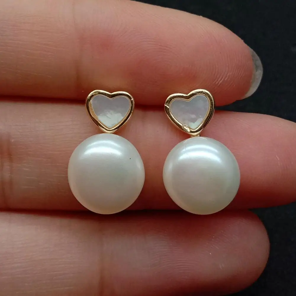 Y · YING полукруглая белая пресноводная жемчужина в форме сердца искусственная