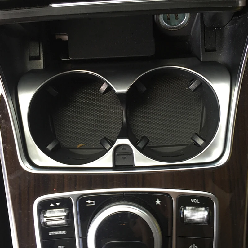

ABS Chrome for Mercedes Benz GLC 2016 2017 2018 Car Front water cup frame decoration strip cover trim auto accessories styling