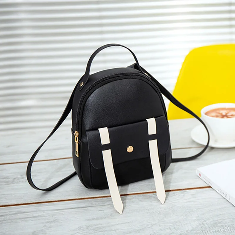 

Newly Contrast Color Backpack Women Mini Casual Travel PU Bag Multifunctional Bags CLA88