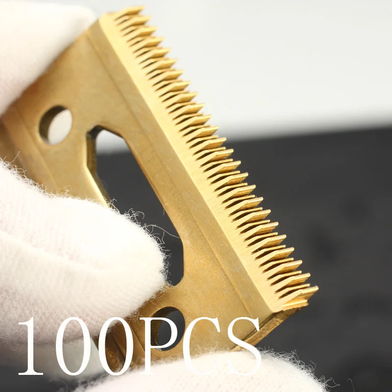 Golden-100 pcs Профессиональный шатающийся зуб сменный клипер лезвие из нержавеющей стали подвижное лезвие с коробкой - Цвет: Golden-100 pcs
