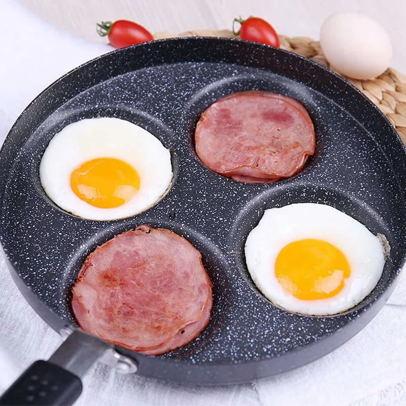 

1 Pcs Aluminum 4-Cup Egg Frying Pan Non Stick Swedish Pancake & 13 Pcs Stainless Steel Measuring Cups and Spoons Set