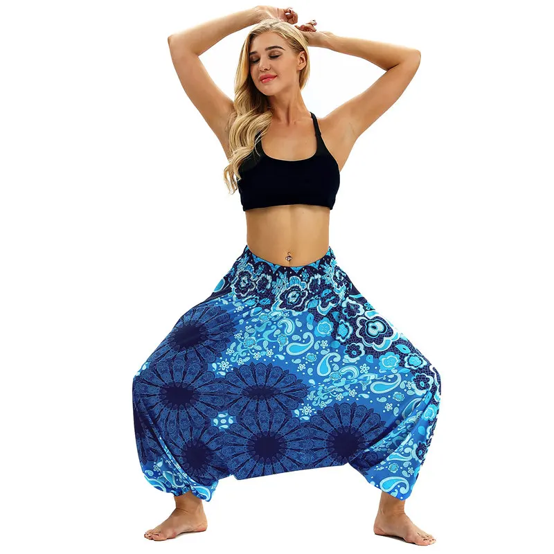 

2021 Sarouel Femme Summer Women Harem Pants Oversized Pantalon Fleuri Boho Ethnic Printed Trousers Female Lantern Pants