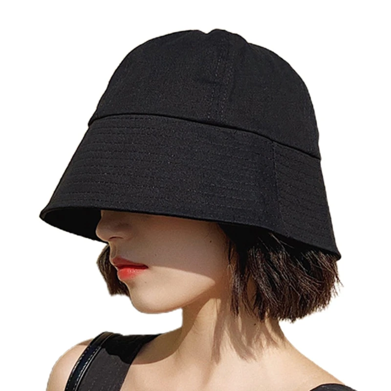 

Pure Color Simple Fisherman Hat Unisex Casual All-Match Boonie Bucket Hat Soft LX9E