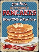 buttermilk pancakes small steel sign