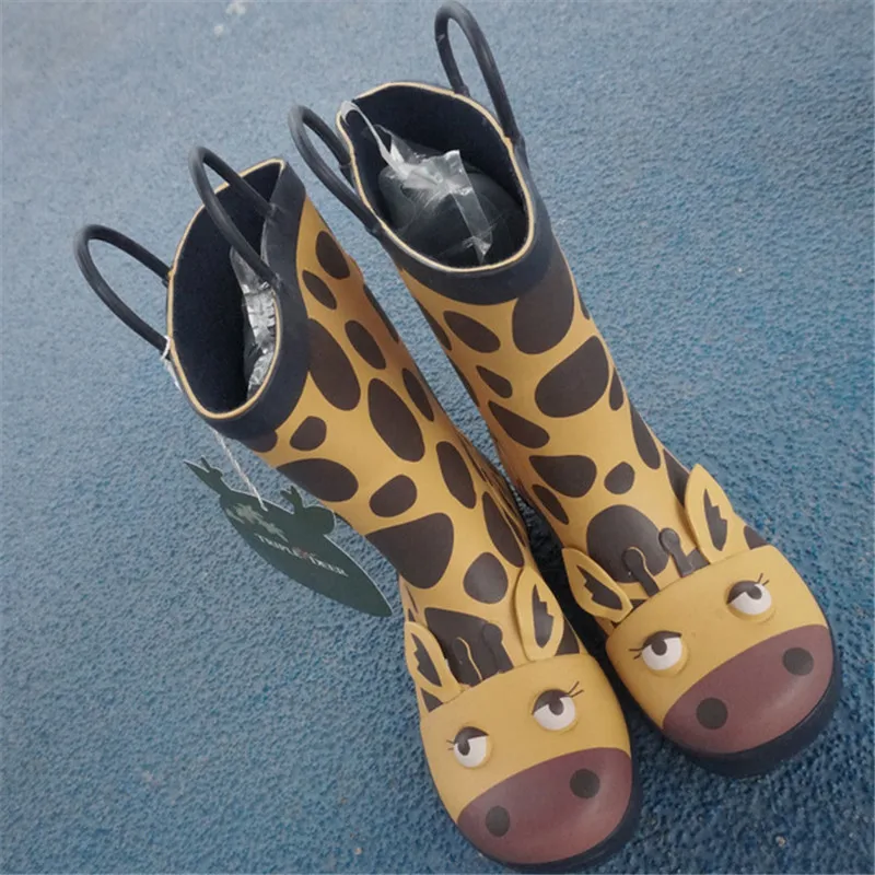 

2021 ALL season new children rain shoes waterproof shoes rain boots young children giraffe fashion rubber shoes