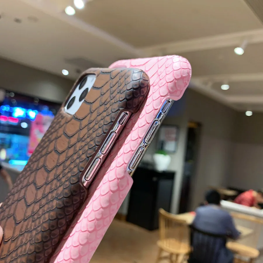 Для iPhone 11 Pro Max SE 2020 чехол Роскошный Змеиный кожаный жесткий с узором для 6 6s 7 8 Plus X XR