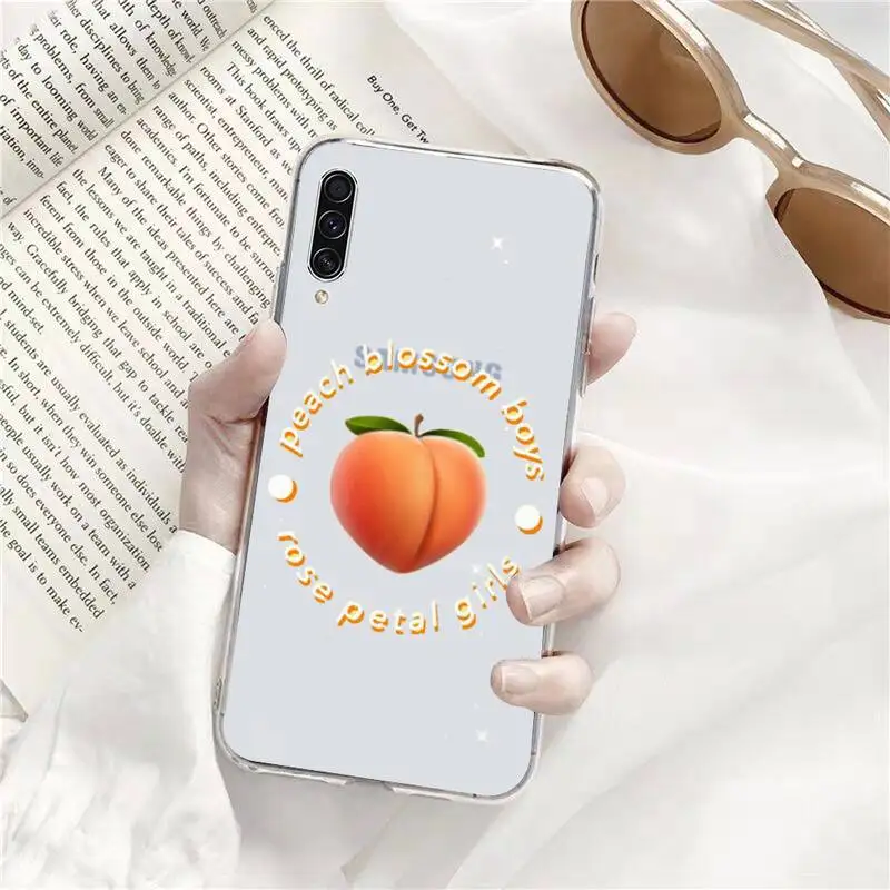 

Delicious Summer day Peache Phone Case Transparent for Samsung A71 S9 10 20 HUAWEI p30 40 honor 10i 8x xiaomi note 8 Pro 10t 11