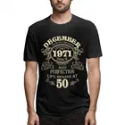 Родившиеся в декабре 1971 50 лет легенды на день рождения футболка размера плюс хлопчатобумажная футболка с круглым вырезом с коротким рукавом, Мужская футболка