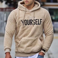 men fashion hooded sweatshirt letters embroidery long sleeve pullover spring men pockets plush warm hoodie for street new 2021