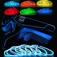 1M/3M/5M Car Interior Led Decorative Lamp EL Wiring Neon Strip For Auto DIY Flexible Ambient Light USB Party Atmosphere Diode