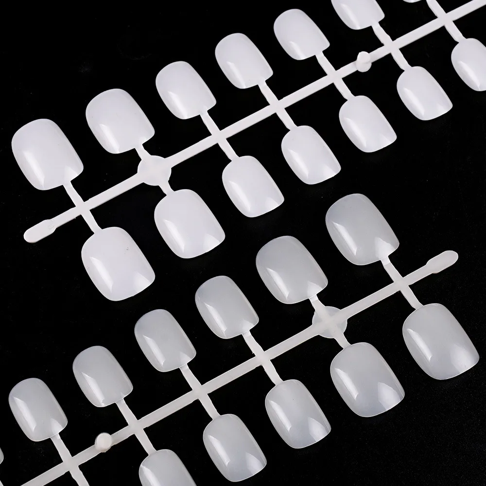 120 шт./компл. обнаженные Детские накладные ногти белые короткие полностью